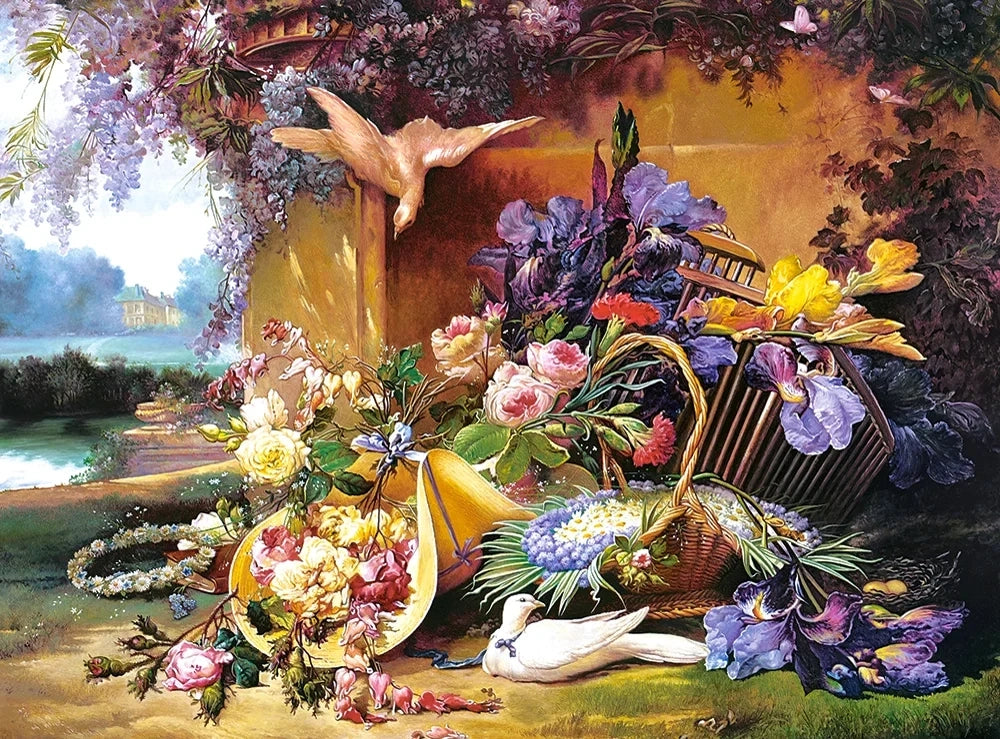 Elegant Still Life with Flowers, Eugene Bidau (2000 pieces)