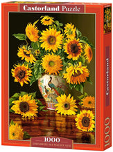 Load image into Gallery viewer, Sunflowers In Peacock Vase (1000 pieces)
