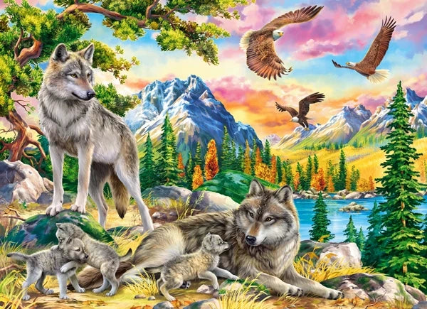 Wolf Family and Eagles (300 pieces)