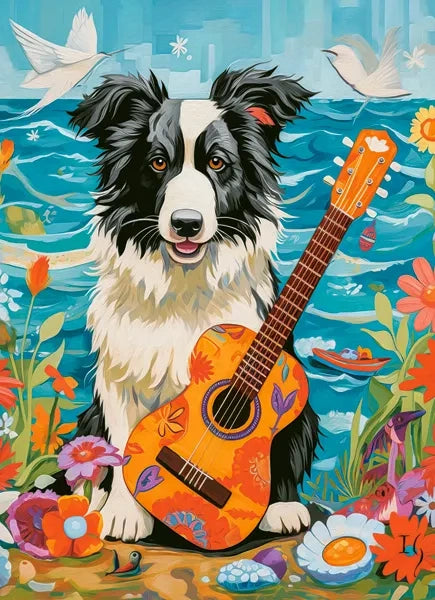 Collie, Guitar and the Sea (100 pieces)