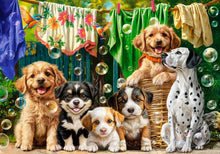 Load image into Gallery viewer, Puppies, Laundry and Bird Antics (500 pieces)
