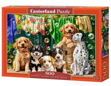 Load image into Gallery viewer, Puppies, Laundry and Bird Antics (500 pieces)

