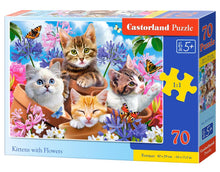 Load image into Gallery viewer, Kittens with Flowers (70 pieces)
